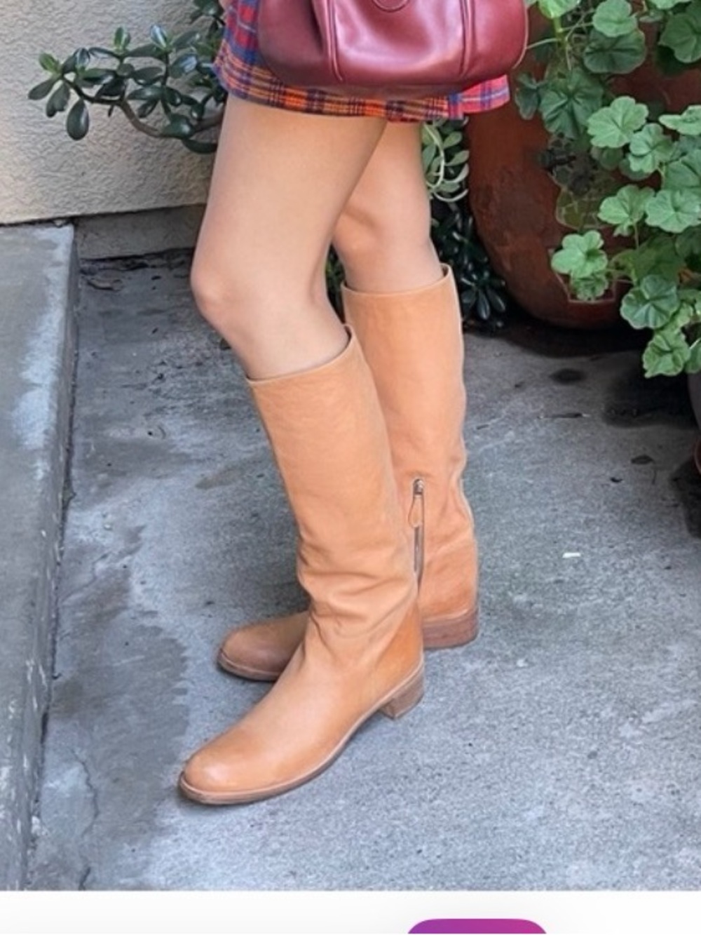 Prada Tall Leather Knee-High Boots in Tan
